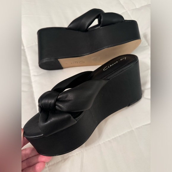 🖤SOLD🖤New Circus by Sam Edelman Women's Grady Knotted Platform Wedge Sandals - Picture 6 of 8